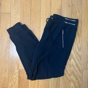 Zara Black Joggers Track Pants Sweatpants with Zipper Accents Women’s M
